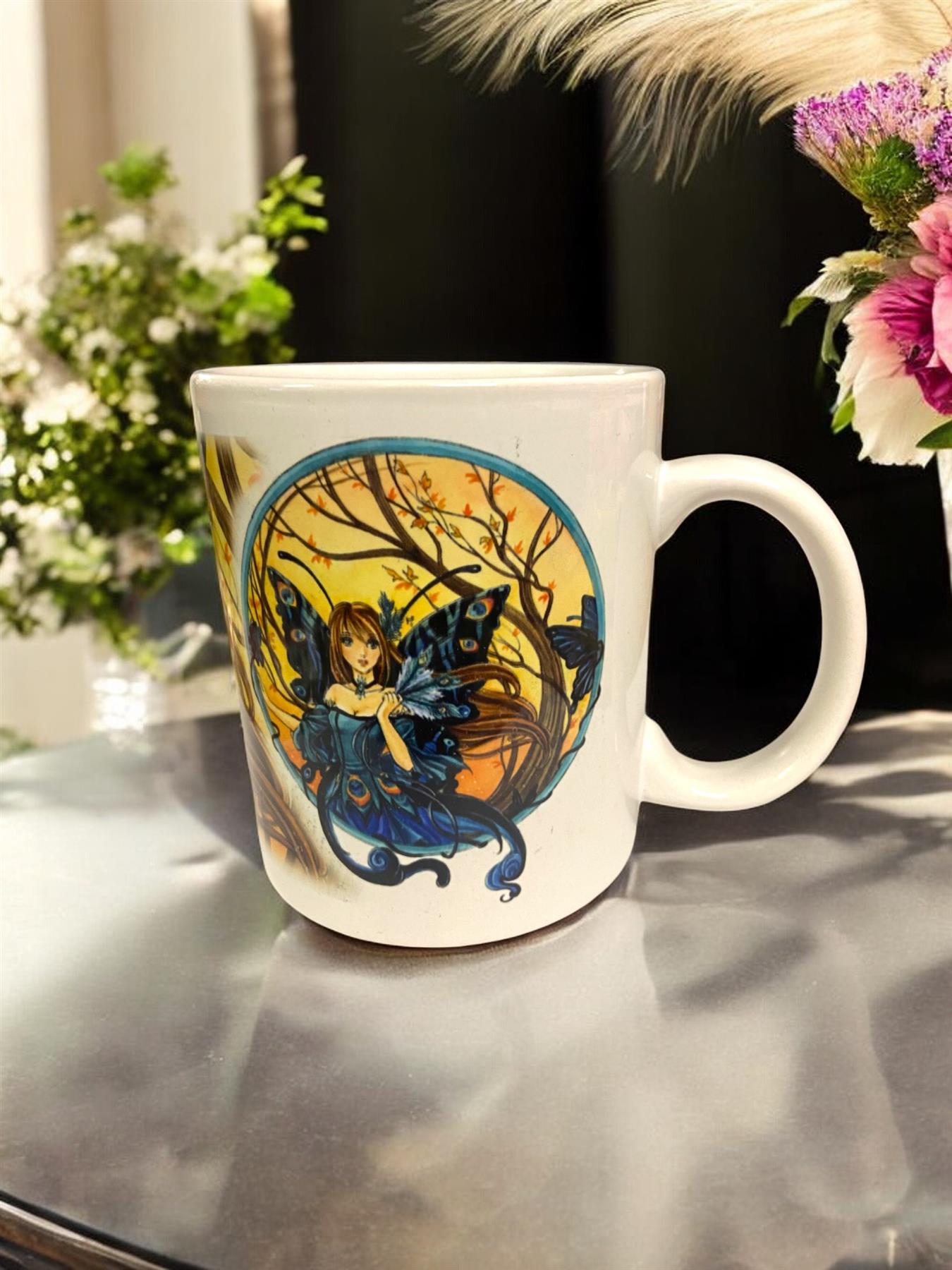 Meredith Dillman "The Peacock Fairy" Designer Mug - Collectible Fantasy Art - Gift Boxed