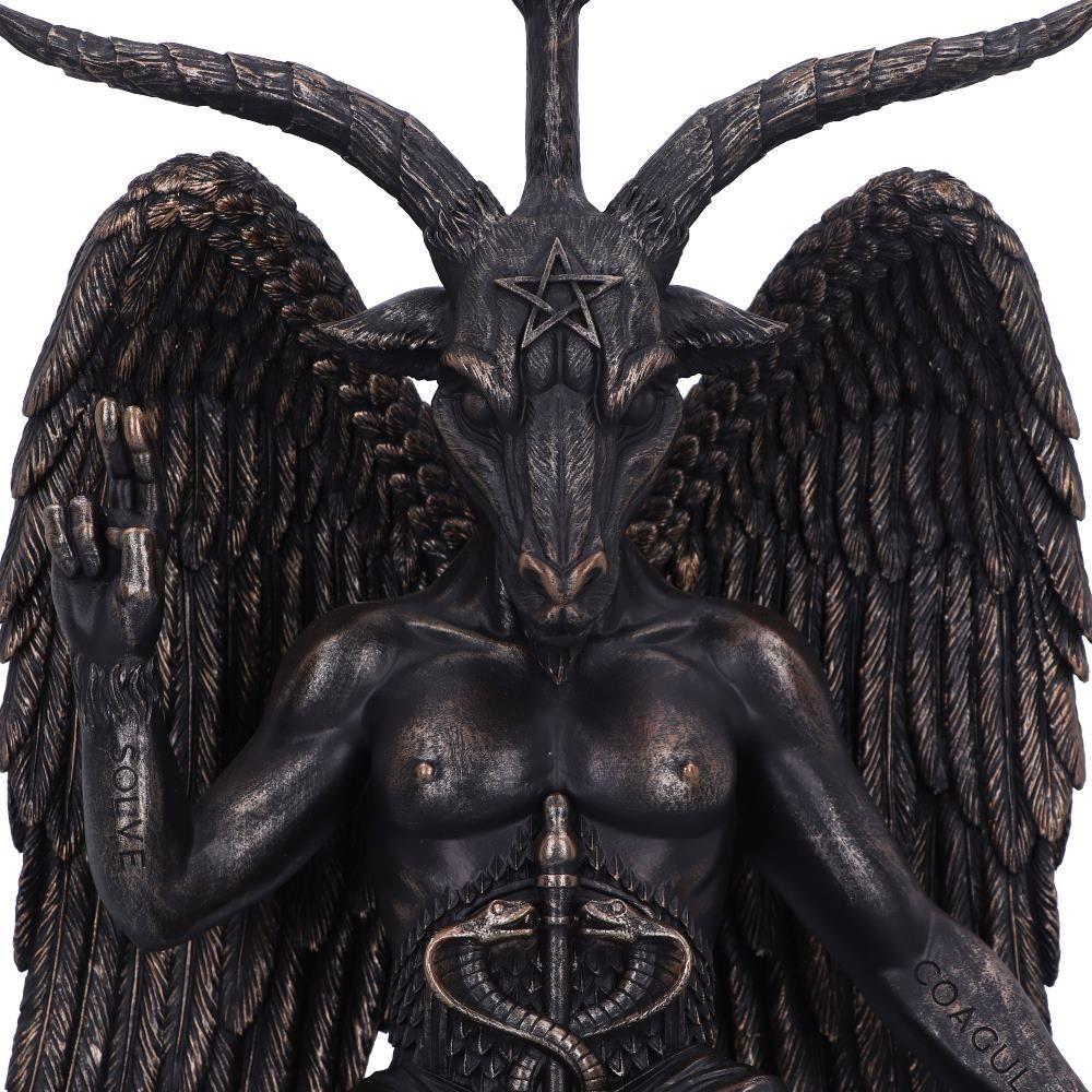 Large Antiquity Baphomet Occult Figurine 38cm Gothic Decor, Hand-Painted Resin Ornament