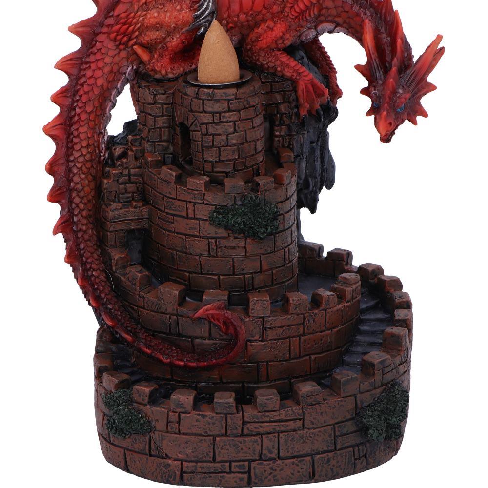 Fire Dragon Tower Burner Backflow Incense Holder Fantasy Gothic Statue Decor