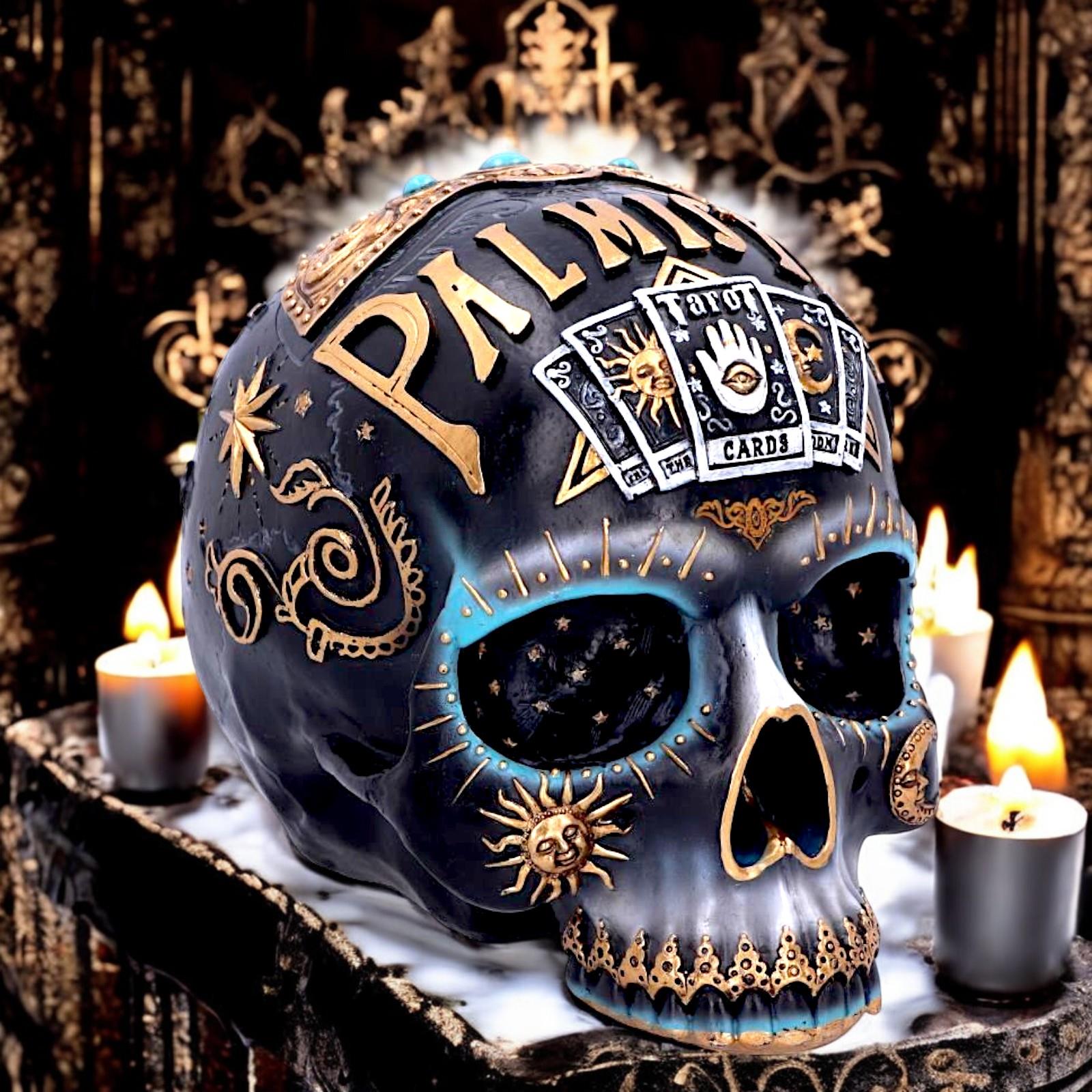 Destiny Palmistry Skull 18cm Resin Statue