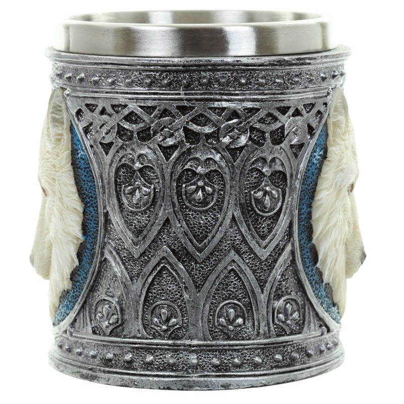 Decorative White Wolf Tankard