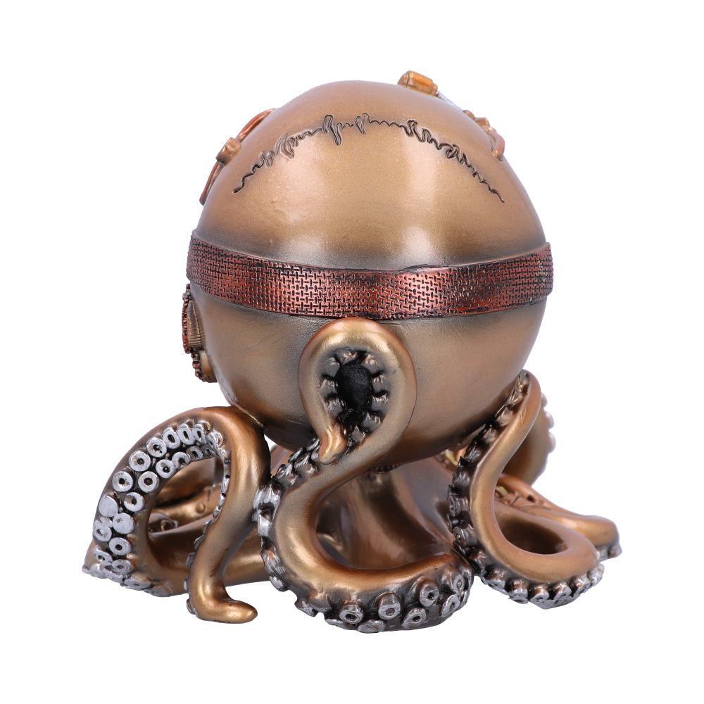 Gothic Steampunk Octopus Skull Figurine Respiration Gears & Gas Mask Ornament