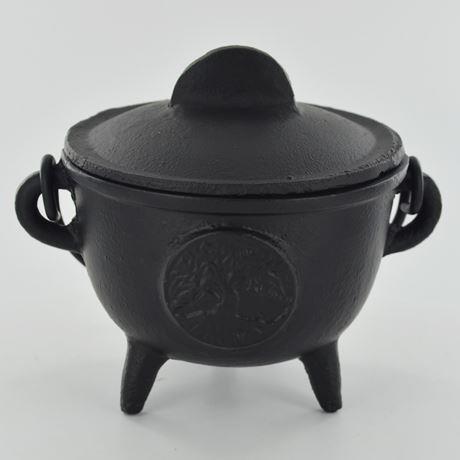 Cast Iron Tree of Life Cauldron Wiccan Altar Tool Pagan Witchcraft Ritual Burner