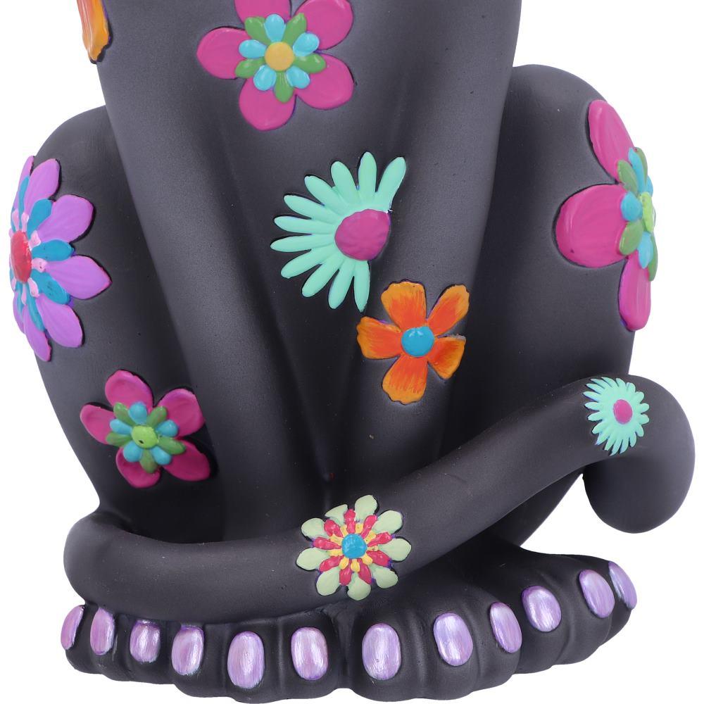 Boho Cat Ornament Colourful Hippy Kitty Figurine Funky Bohemian Animal Decor