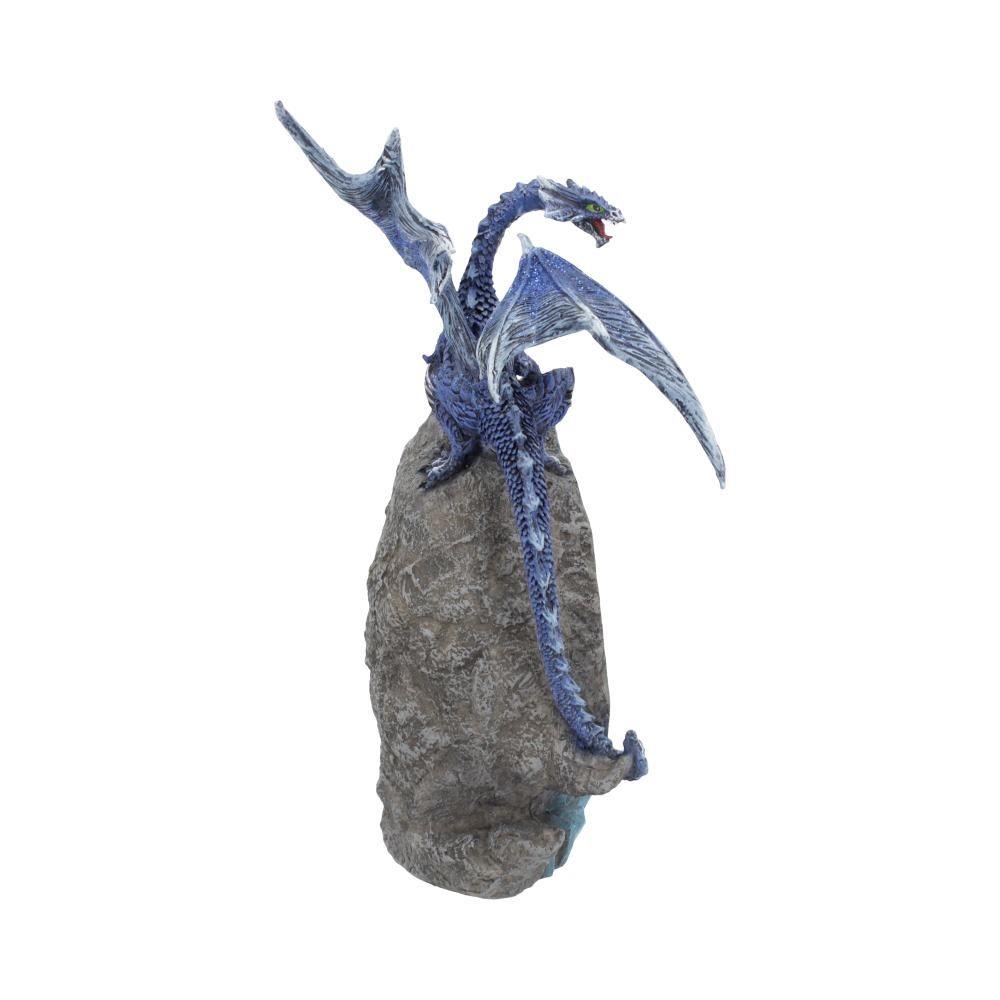 Novelty Blue Dragon Guardian with Geode Effect - Resin Art Statue Ornament