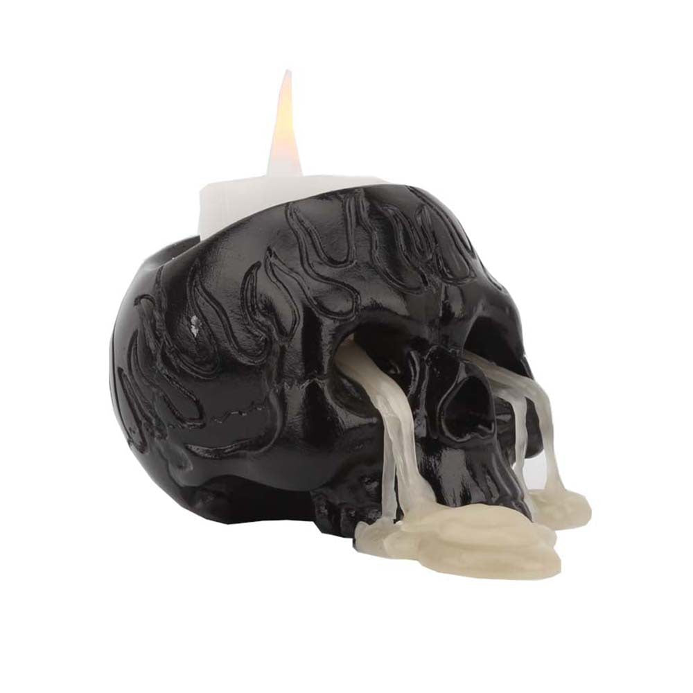 Flame Black Small Skull Candle Holder Ideas