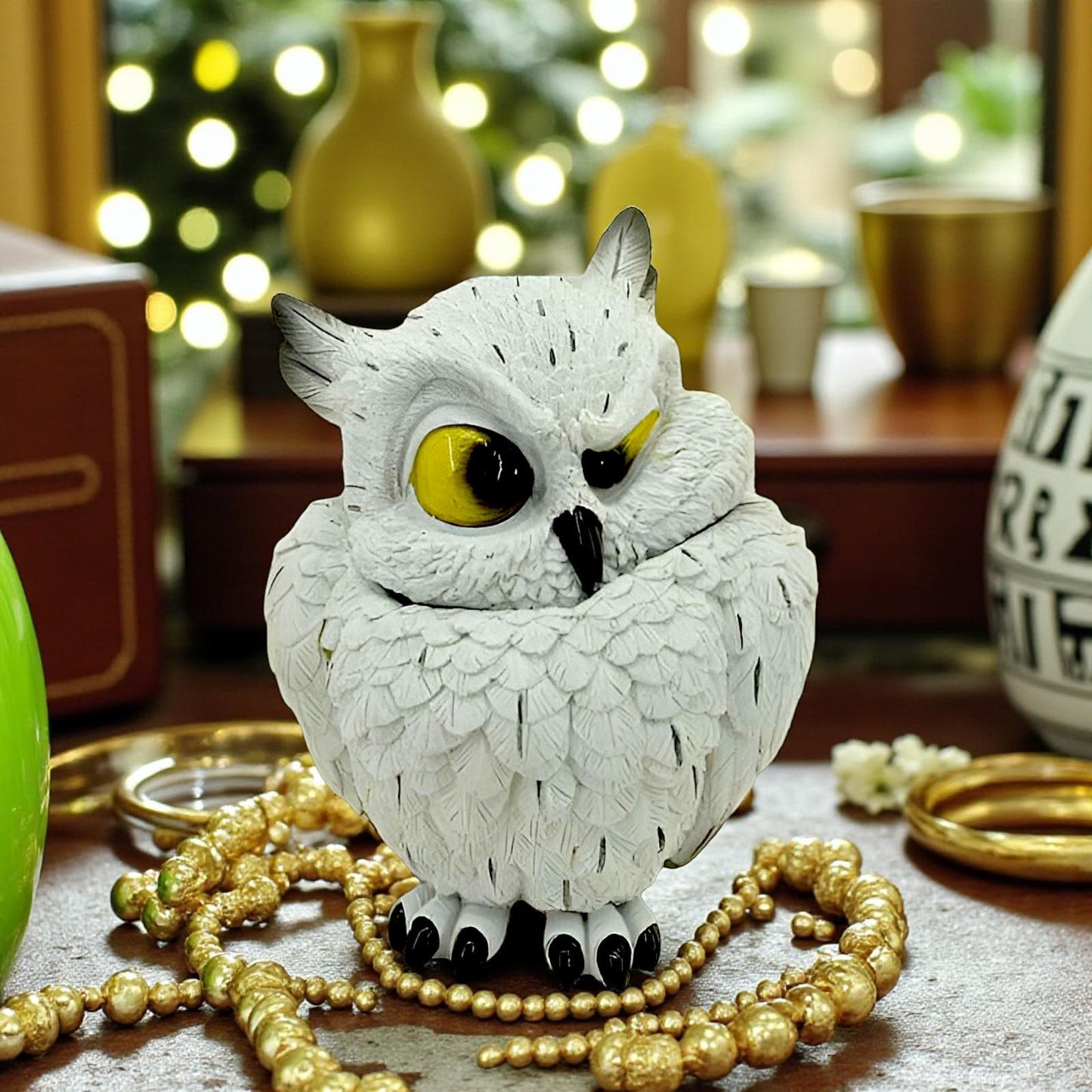 Enchanting Owl Trinket Box Container Figurine Wildlife Ornament Home Decor