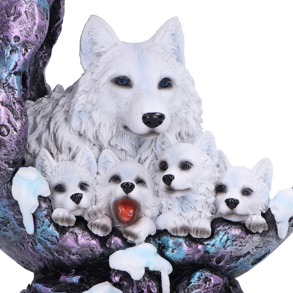 Gothic Wolf Moon Ornament Guardian Statue crescent guardianship Figurine Home Decor