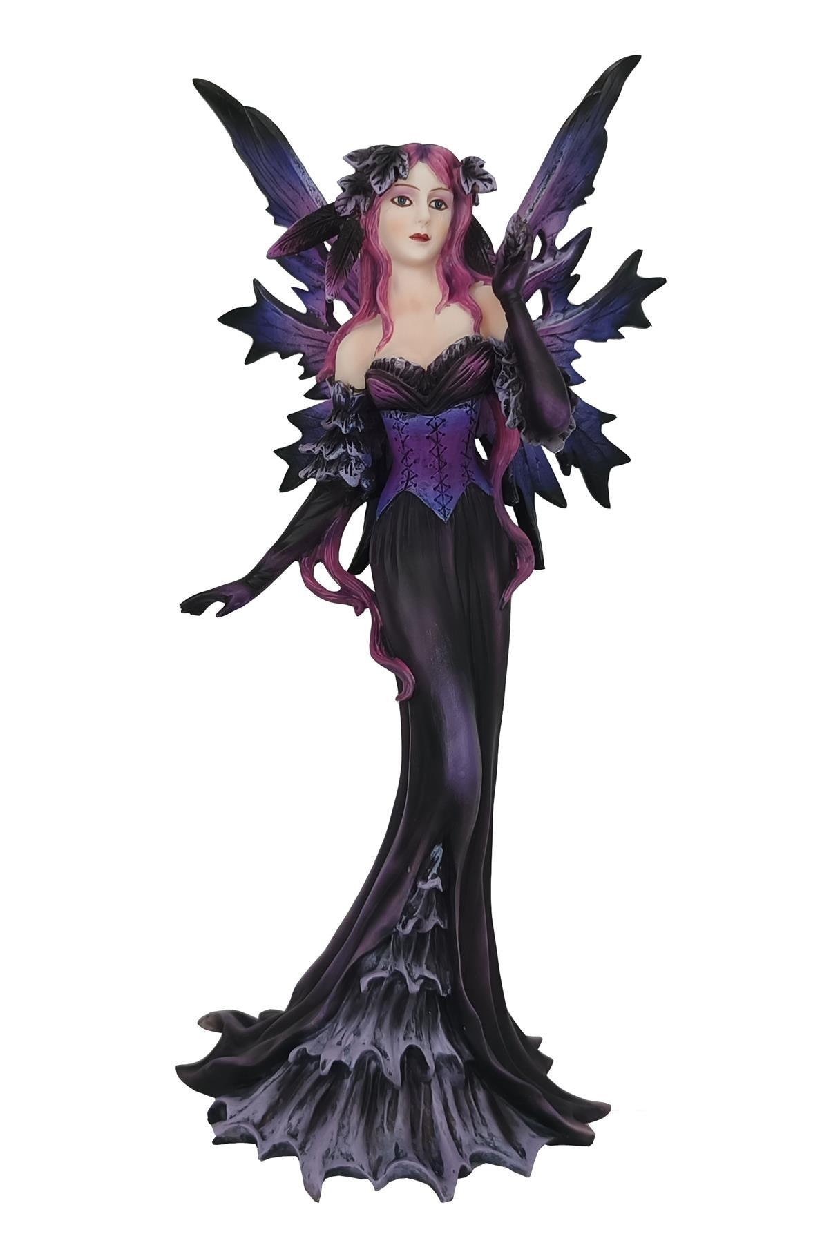Gothic Fairy Figurine Purple Dark Fantasy Angel Statue Collectible Ornament Art