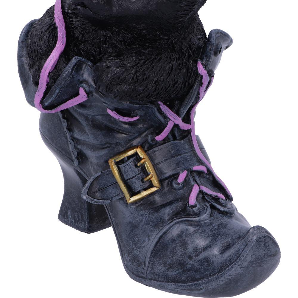 Mischievous Familiar Black Cat Figurine Witch Shoe Ornament Gothic Wiccan Decor