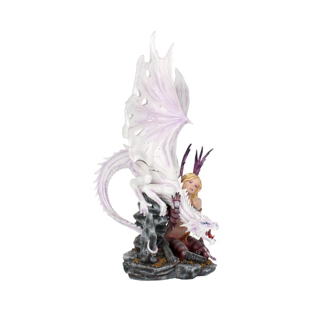 Mystical Guardian Dragon and Fairy Figurine Gothic Fantasy Enchanted Statue