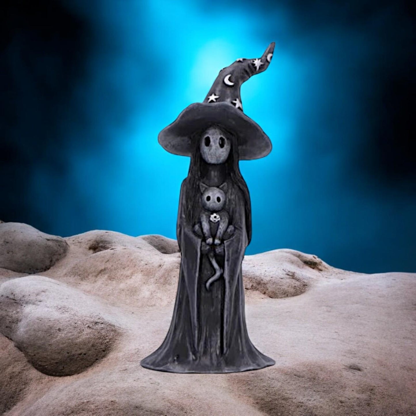 Witch Soul & Cat Figurine – Gothic Wiccan Ornament – Cute Skull Witch Decoration – Nemesis Now Gift