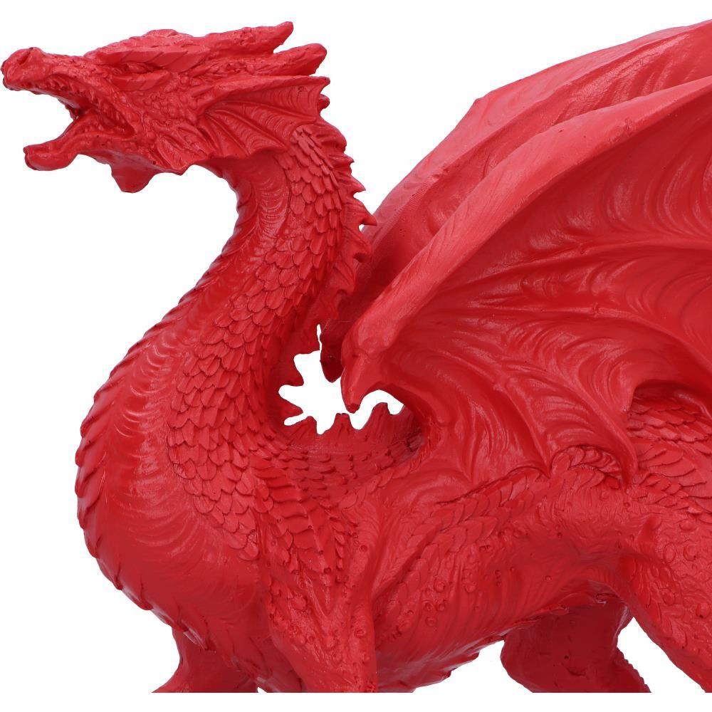 Red Dragon Figurine Fierce Fantasy Creature Ornament Gothic Mythical Sculpture