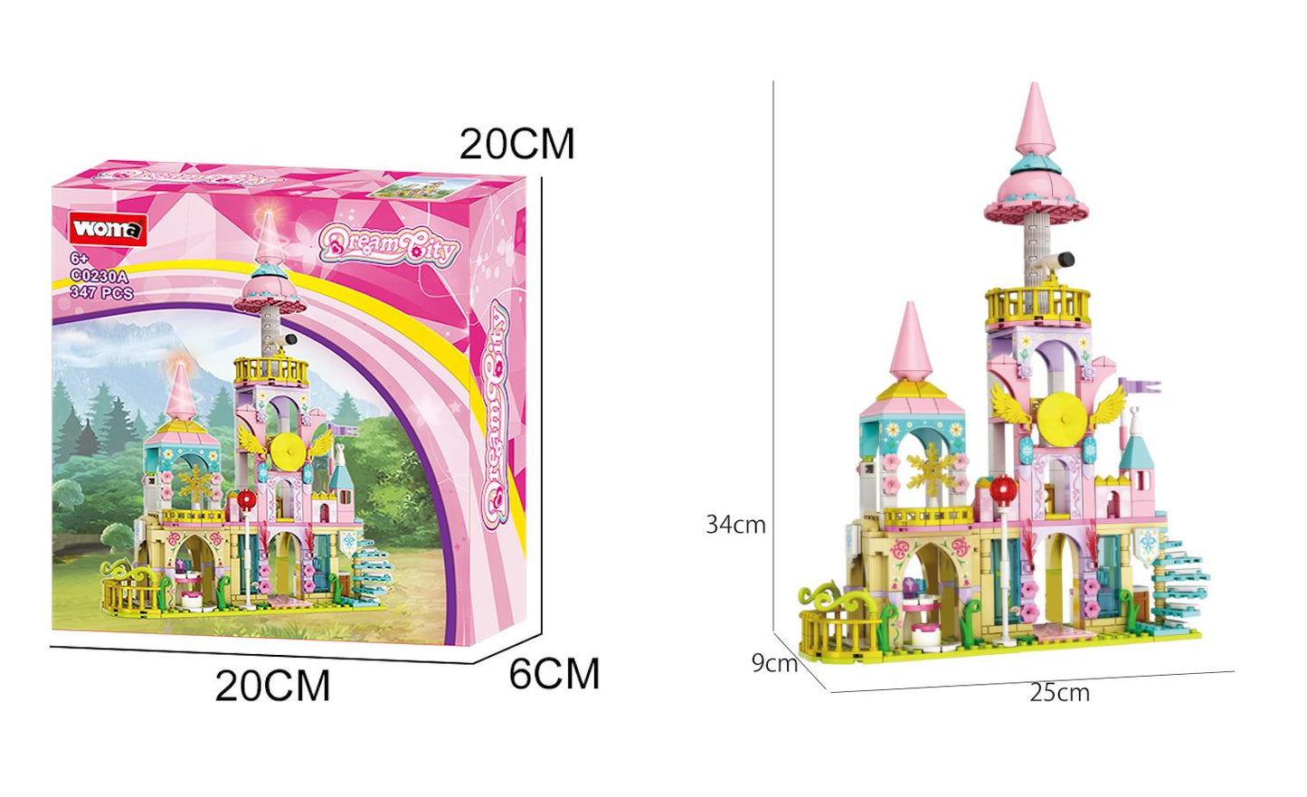 Dream City Castle 347pc Construction Puzzle Princess Fantasy Palace Playset