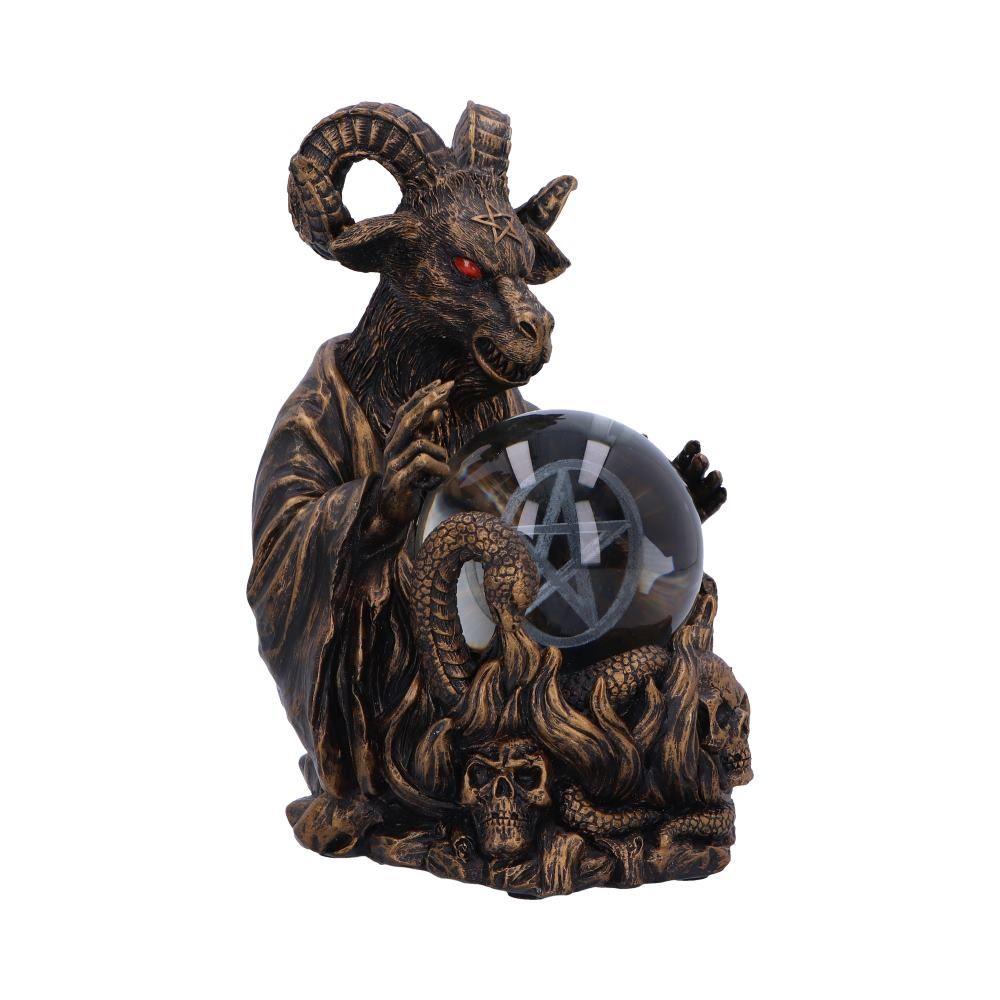 Illuminating Orbuculum of the Baphomet Figurine | LED Light Gothic Decor 16cm
