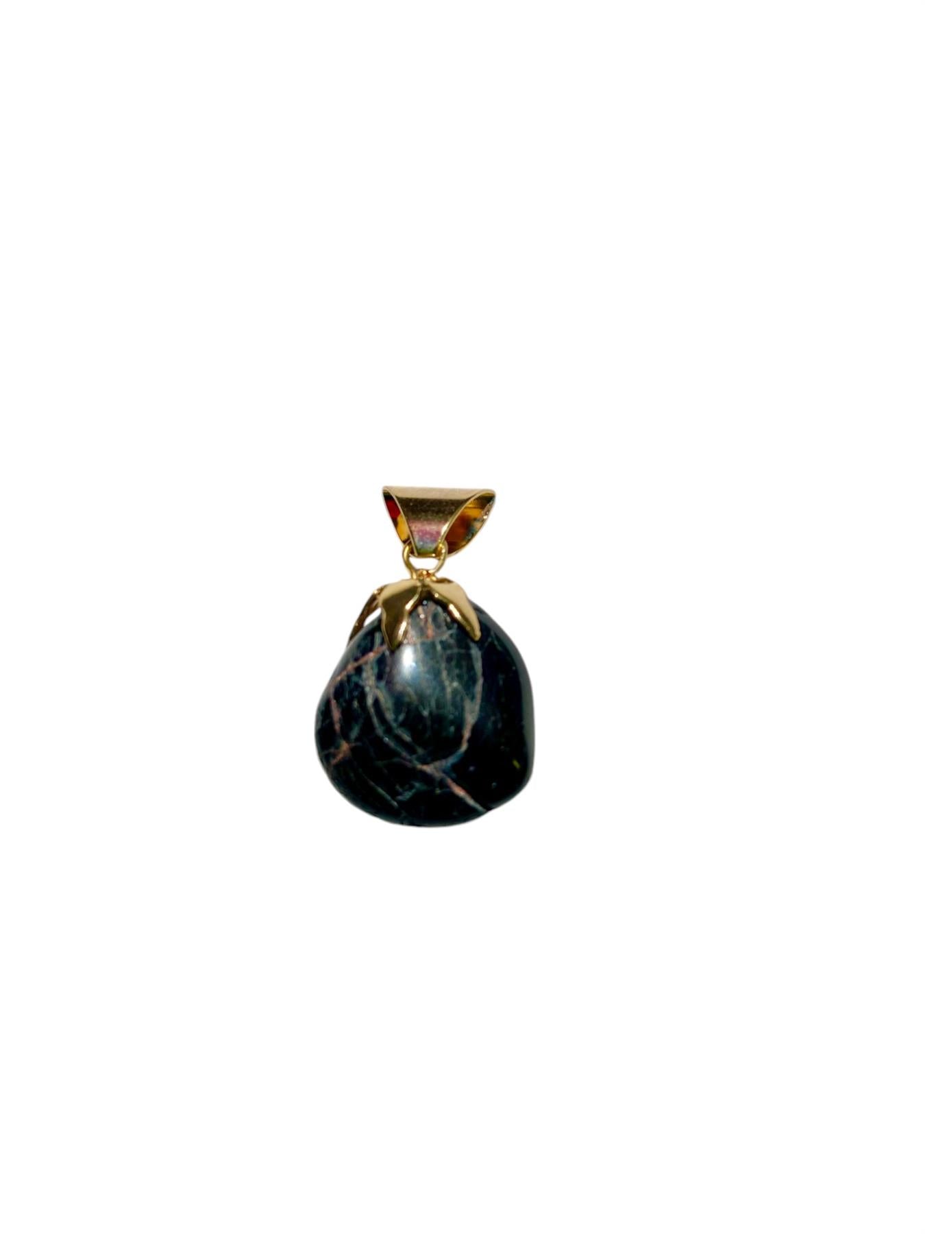 Natural Tumbled Tourmaline Pendant - 2.5cm/3cm Average - Protective Healing Crystal Gemstone Necklace