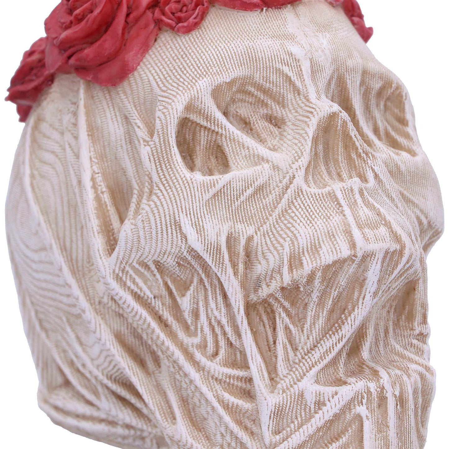 Veiled Skull Statue with Rose Wreath Gothic Wedding Gift Fantasy Ornament Decor