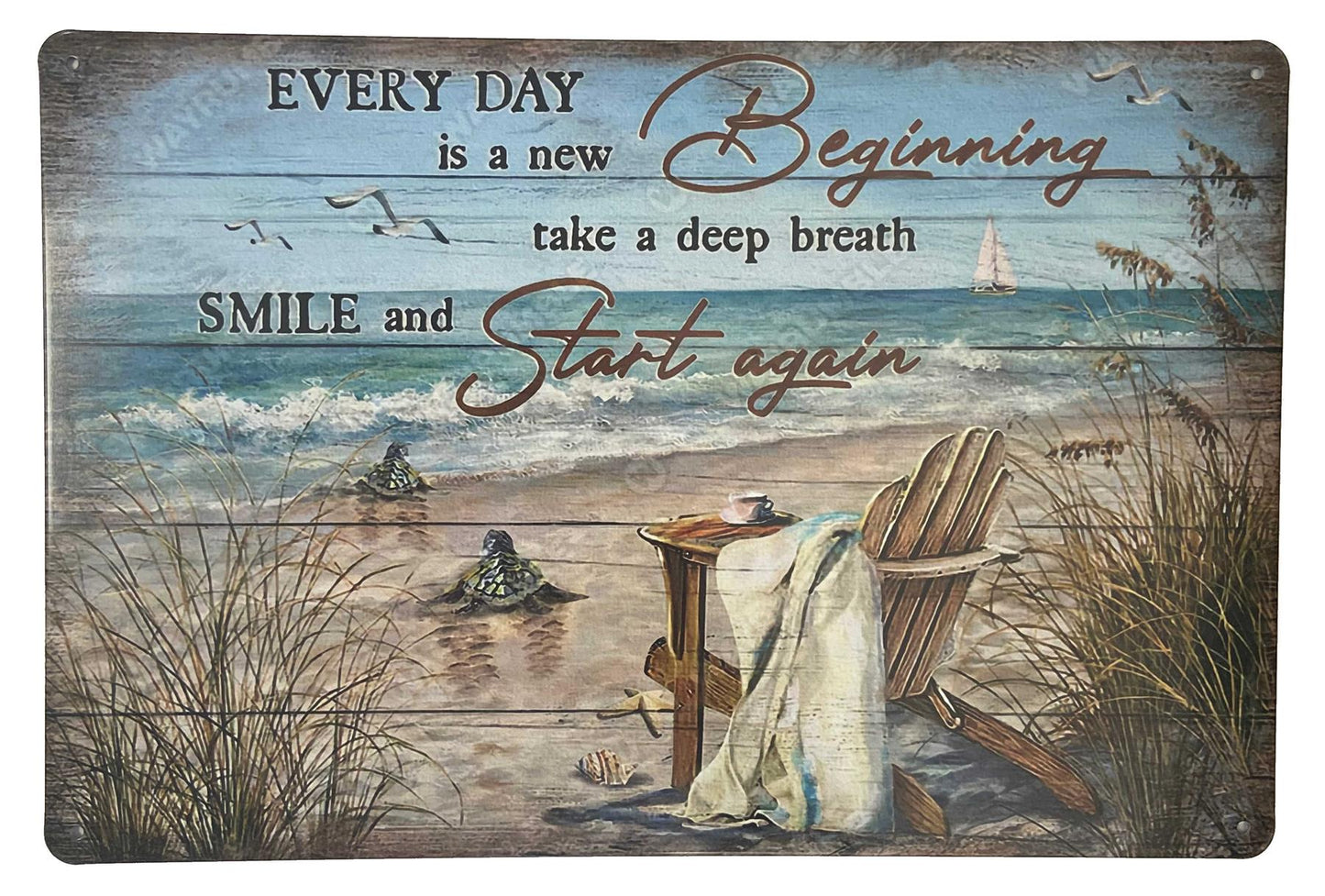 Coastal Wall Art Every Day Is A New Beginning Metal Plaque Home Inspiration