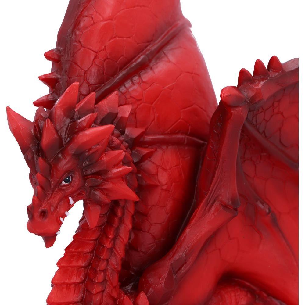 Majestic Red Dragon Ornament Gothic Fantasy Statue Mythical Gothic Figurine