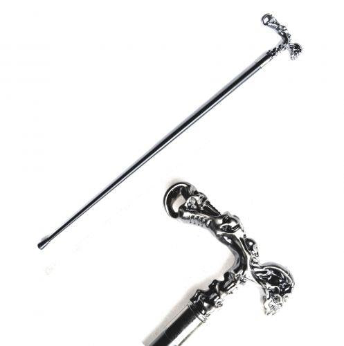 Gothic Skeleton Hook Cane 95cm | Cosplay Prop Staff for Costume, Halloween, Steampunk