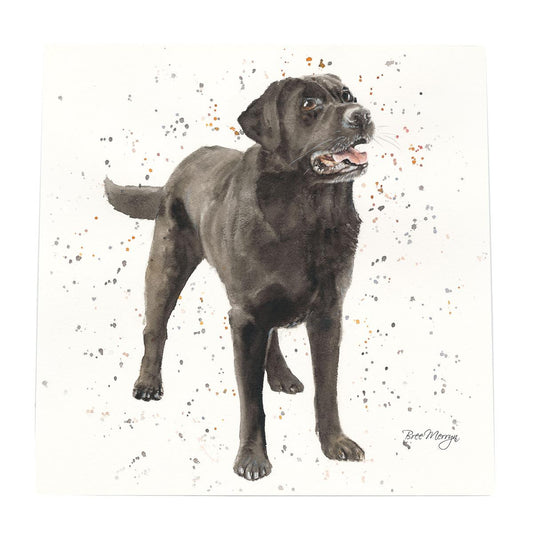 Licorice Black Labrador Art Tile by Bree Merryn | 20x20cm Ceramic Wall Art | Ready to Hang