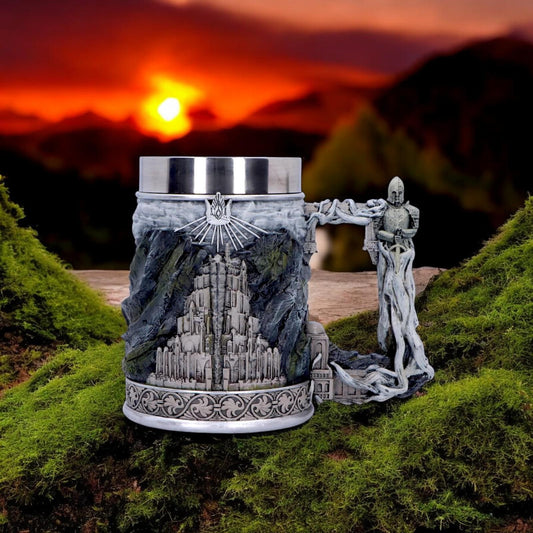 Official Lord of the Rings Gondor Tankard 15.5cm - Hand-Painted Collectible Mug for LOTR