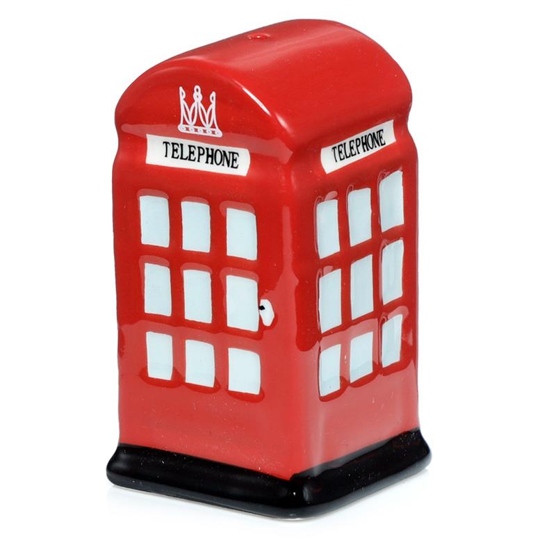 London Inspired Ceramic Salt and Pepper Shakers Red Phone Box Post Office Design