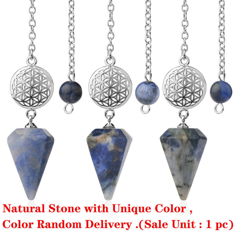 Semi-precious Stone Pendant Healing Crystal Point Pendulum Wika Meditation Chakra