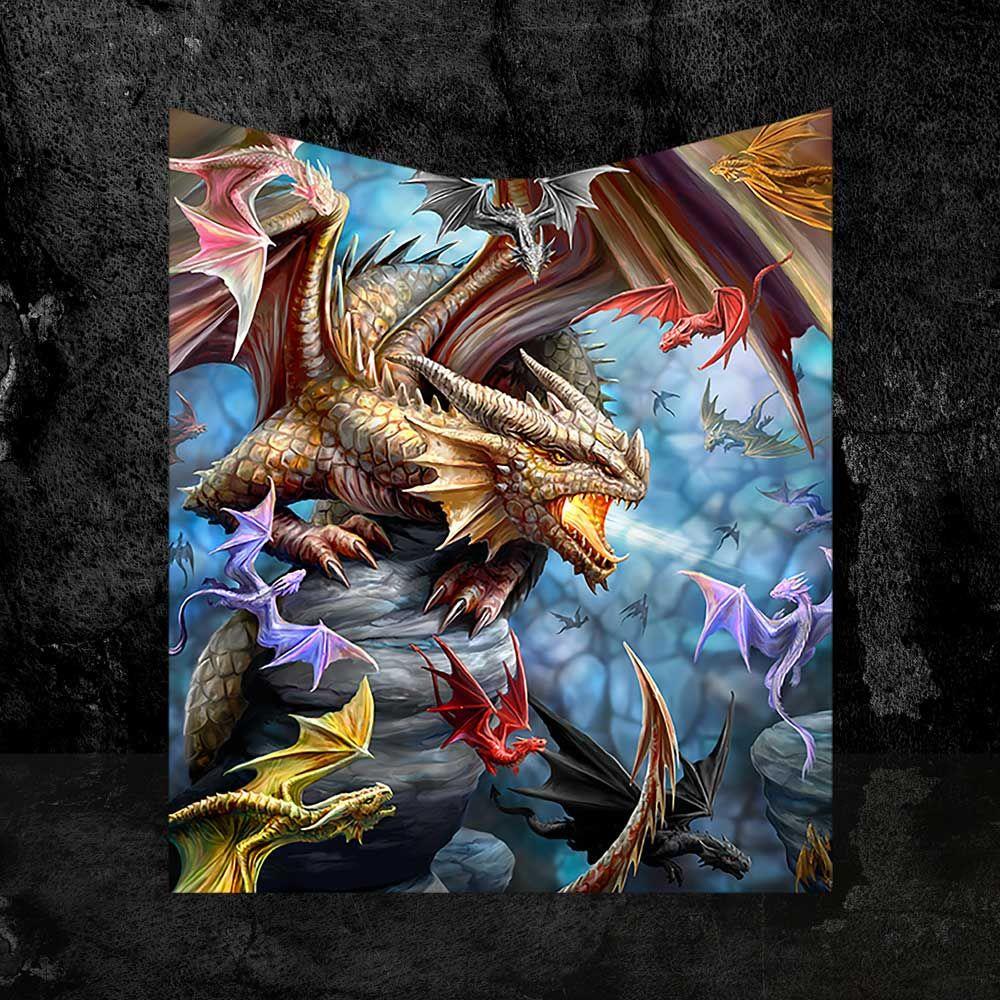 Gothic Anne Stokes Dragon Clan Blanket Large Fantasy Art Throw for Home Decor