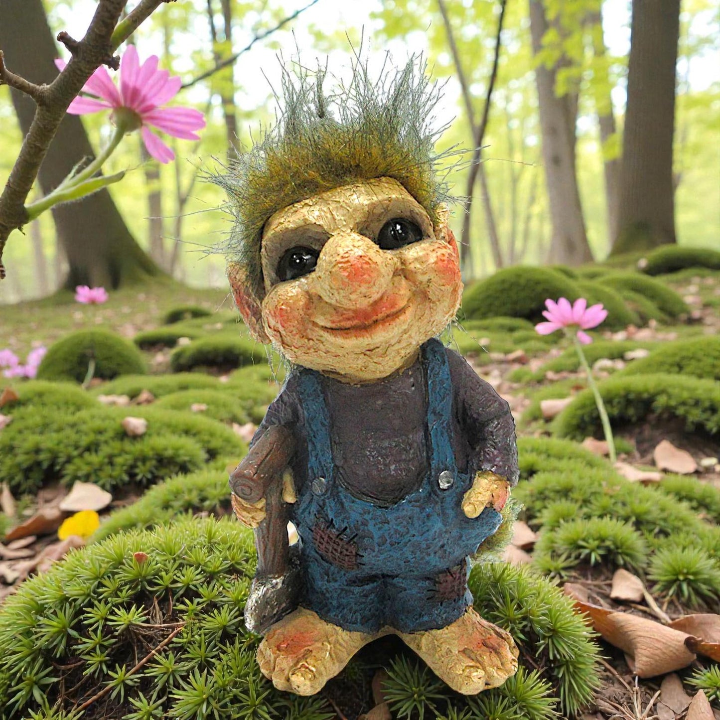 Mythical Troll & Tool Figure Nordic Resin Ornament Fantasy Home Collectors Gift