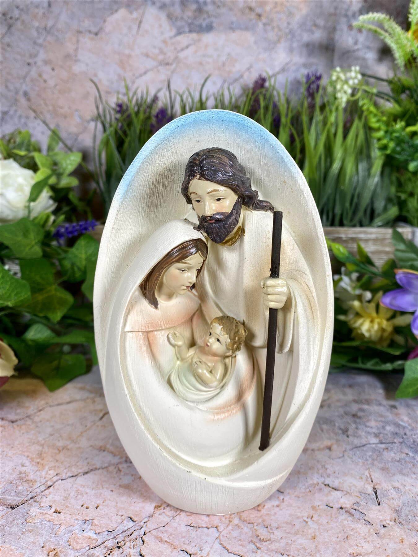 Protective Holy Family Resin Statue, Religious Family Figurine, Spiritual Home Decor, Christian Art, Sacred Family Sculpture