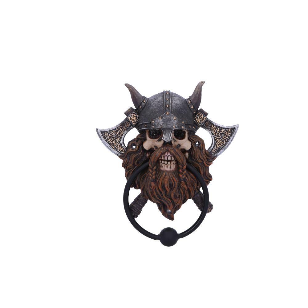Viking Skull Door Knocker Norse Warrior Mythical Decor Gothic Home Ornament