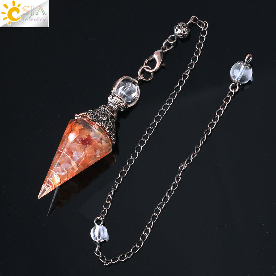 Colorful Crystal Pendulum Natural Gravel Pendant