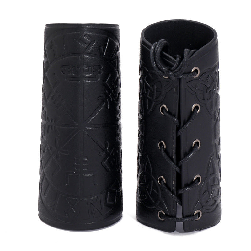 Leather Arm Guard Retro Nordic Viking Totem Punk Strap