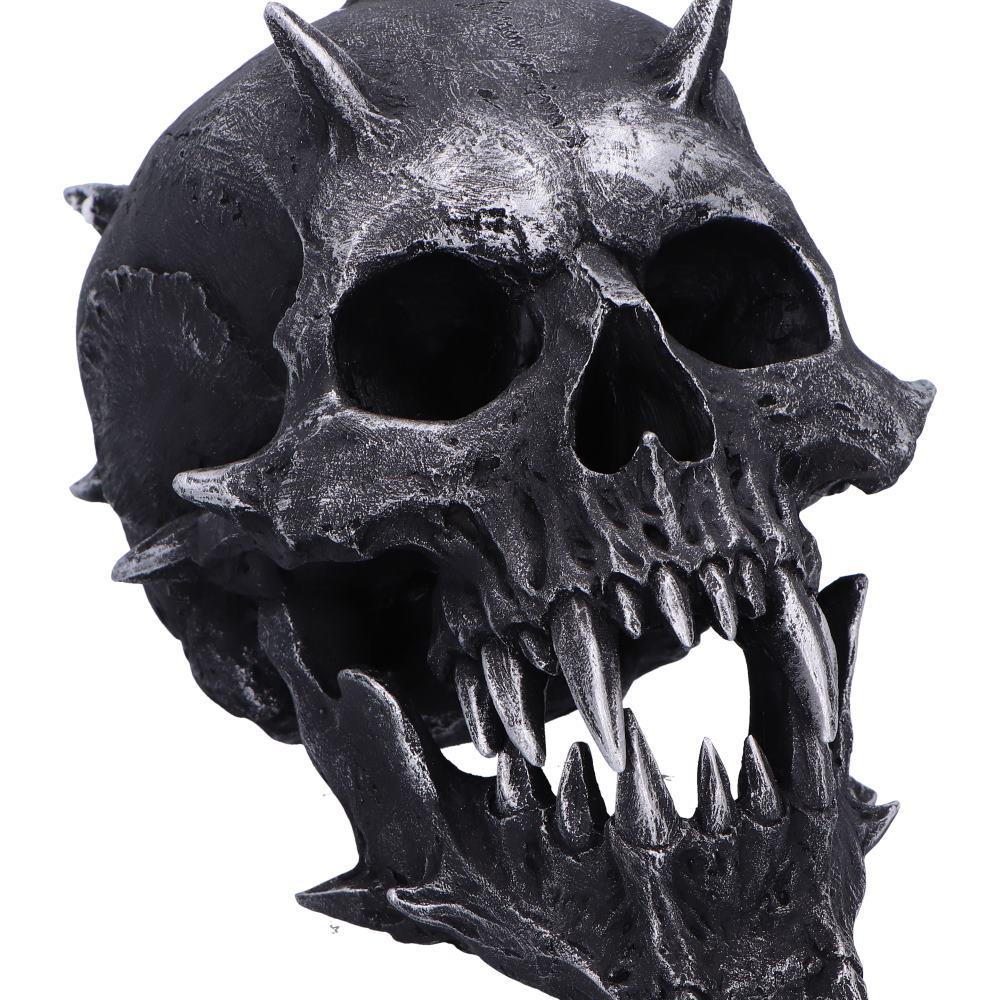 Gothic Spiked Demon Skull Figurine Fanged Horror Decor Halloween Scary  Statue