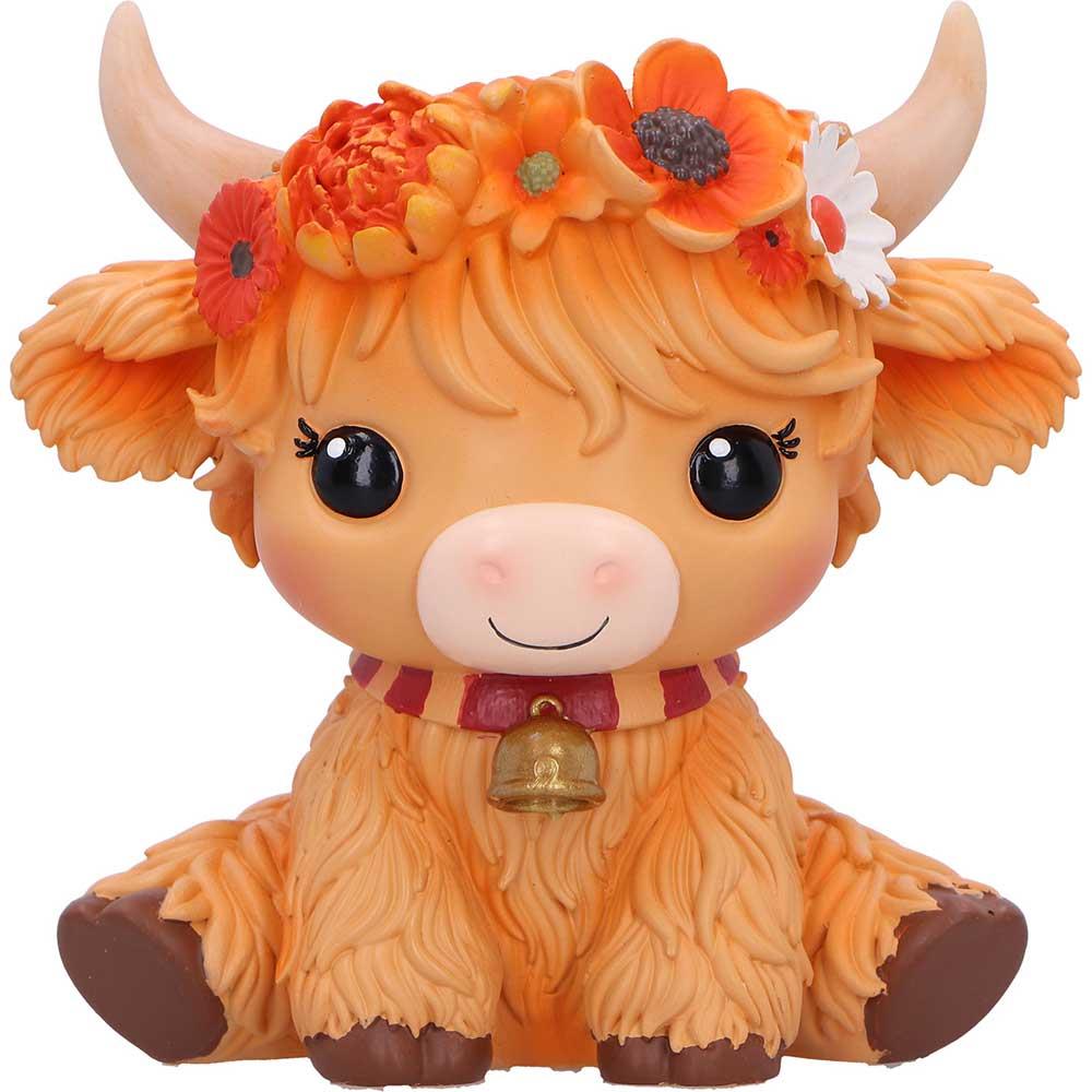Moo Crew Marigold Flower Cow Statue Farmhouse Figurine Cute Collectable