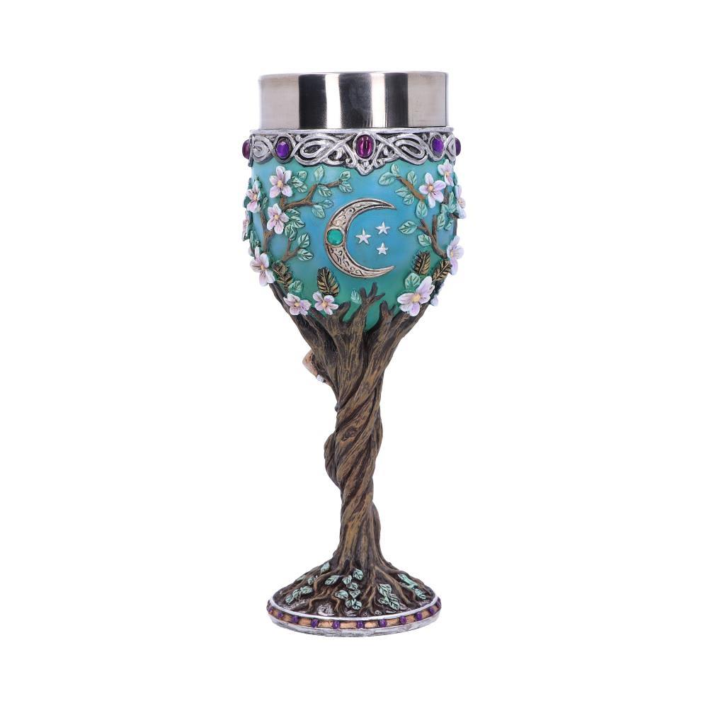 Triple Moon Goddess Maiden Goblet Chalice Wiccan Pagan Celtic Altar Drink Cup