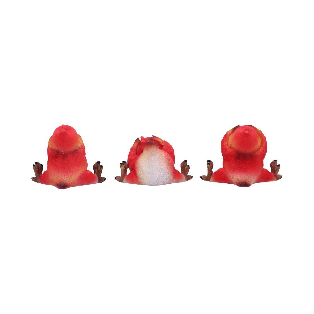Three Wise Comical Birds Figurines See Hear Speak No Evil Wisdom Ornaments