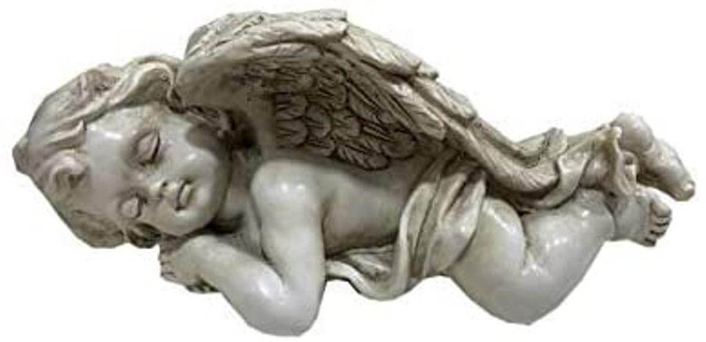 Osiris Trading UK Cherub Graveside Sculpture Memorial Grave Garden Peaceful Angel Ornament Shelf Sitter