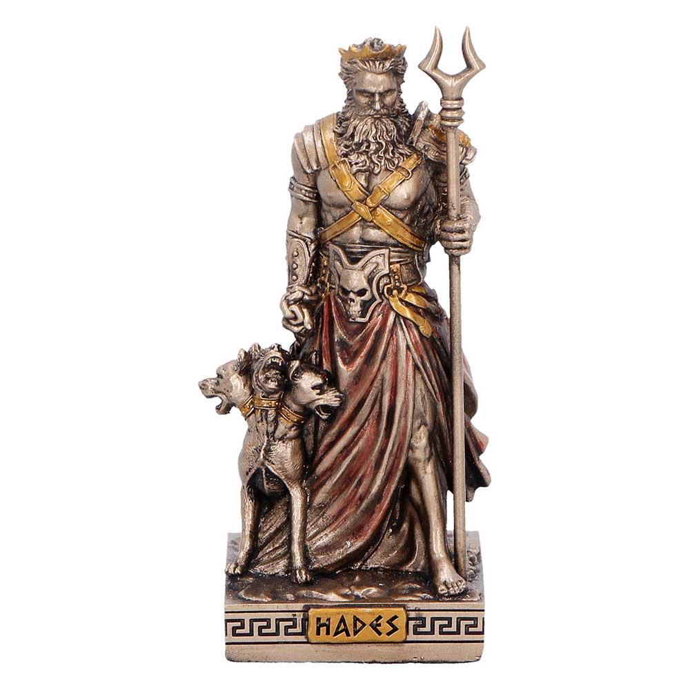 Small Hades God of the Underworld Figurine Greek Mythology Statue Cerberus