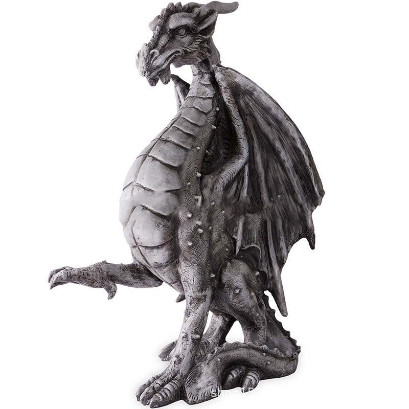 Medieval Flying Dragon Statue Gardening Outdoor Resin Dragon Crafts Ornaments