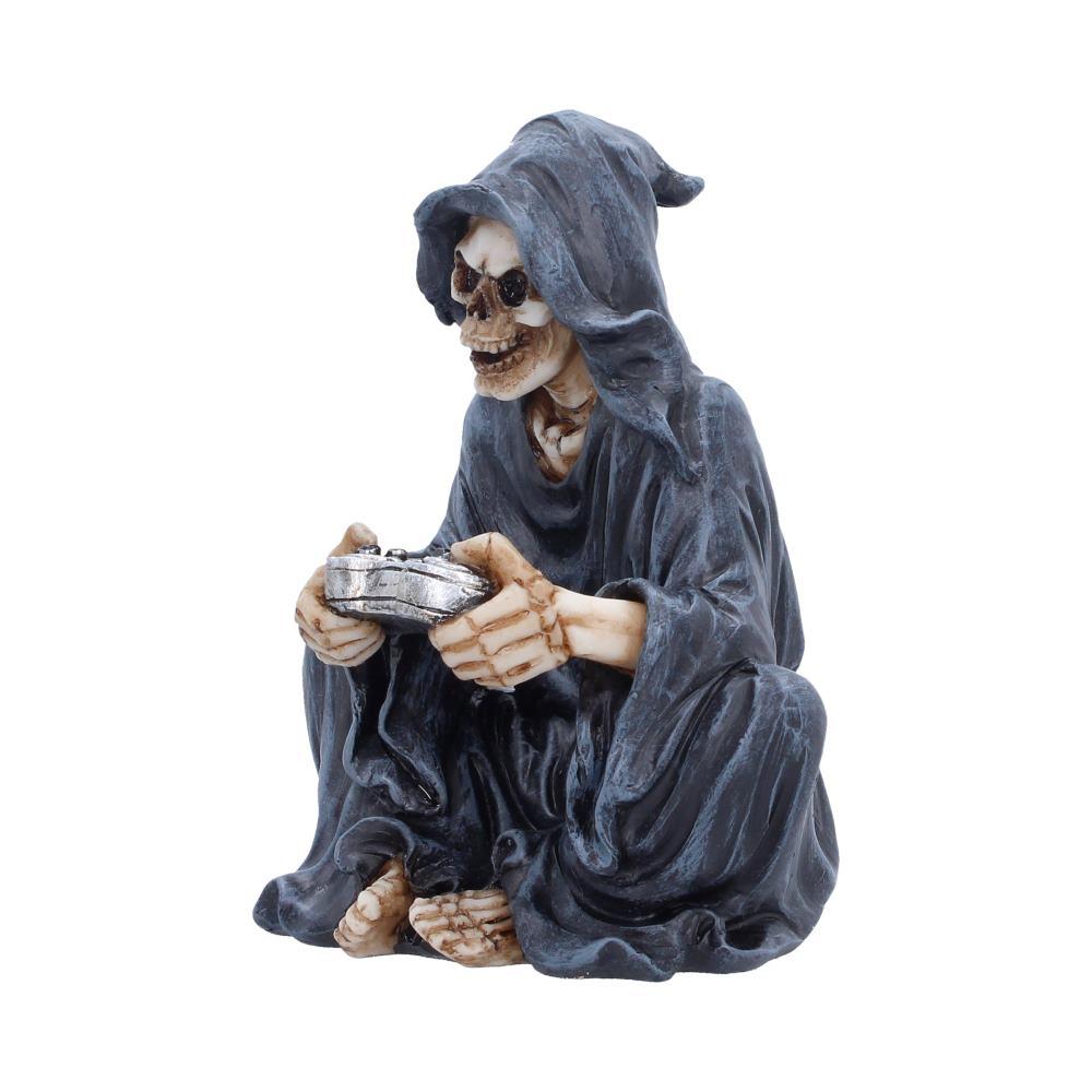 Gaming Reaper Figurine  Grim Skull Gamer Ornament Gothic Console Decor