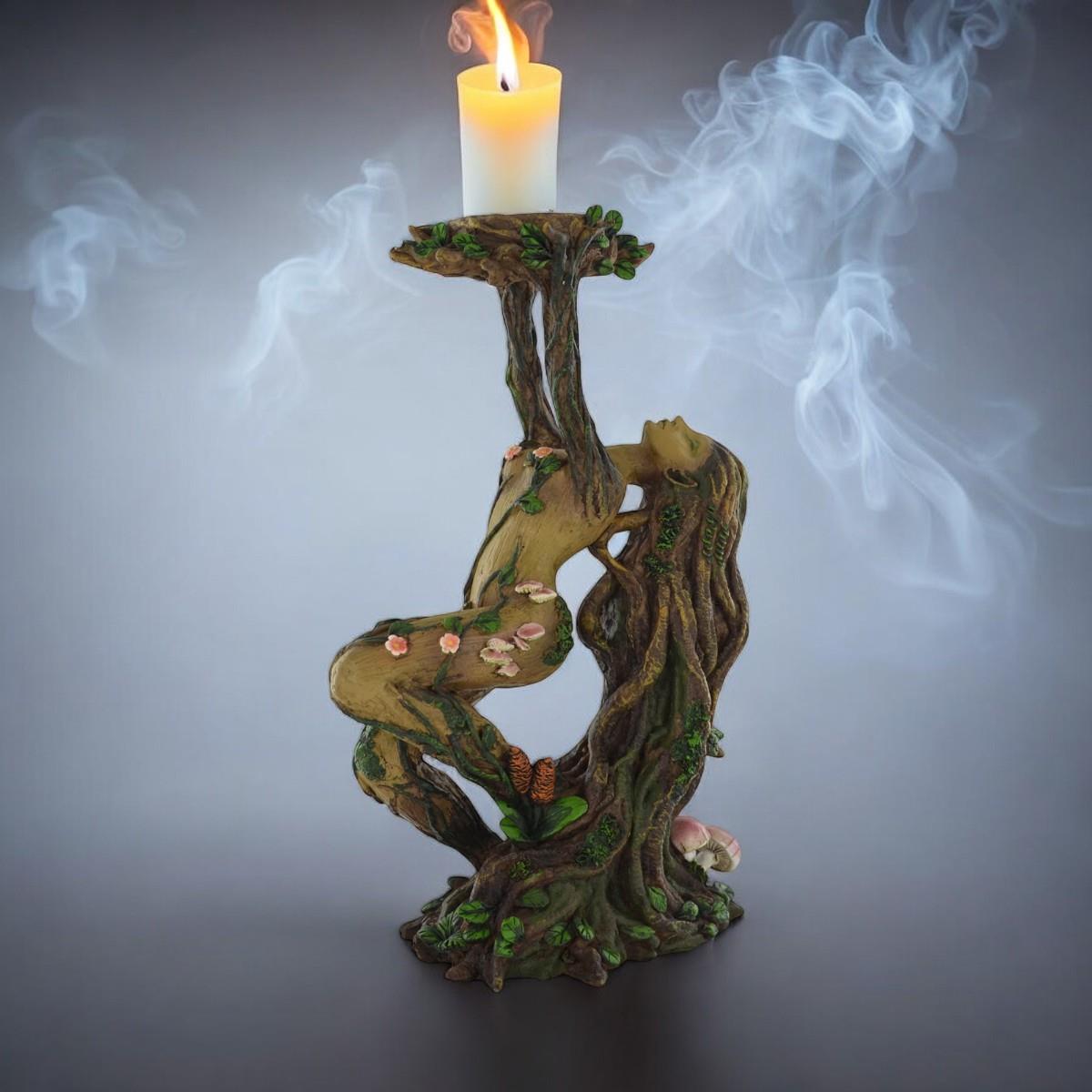 24cm Tree Ent Lady Candle Holder – Mystical Home Decor