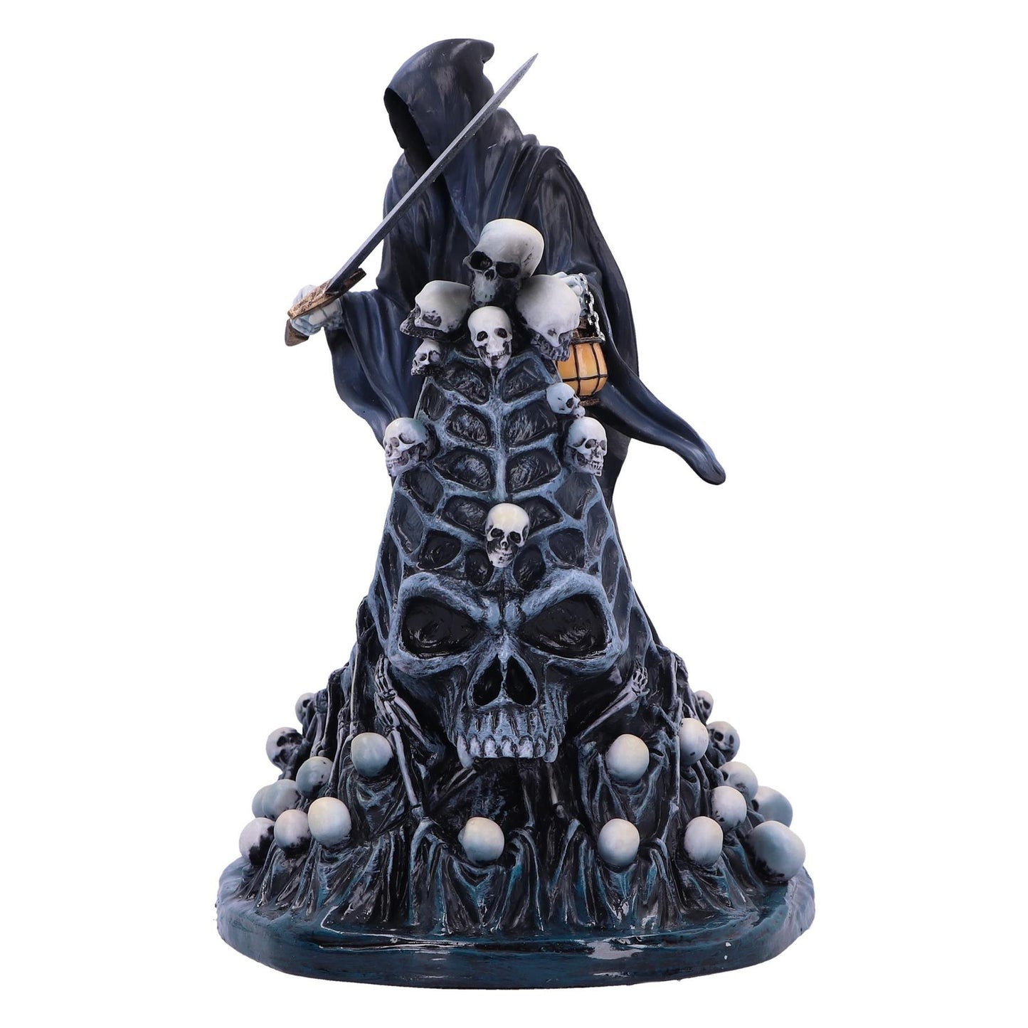 Gothic Ferryman Grim Reaper Figurine | Dark Fantasy Skeleton Boat Ornament | Horror Decor