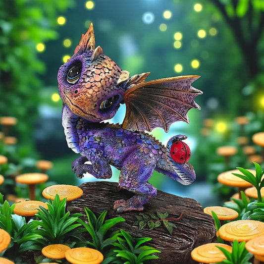 Fantasy Dragon Statue Enchanted Baby Gothic Figurine Mythical Collectible Art