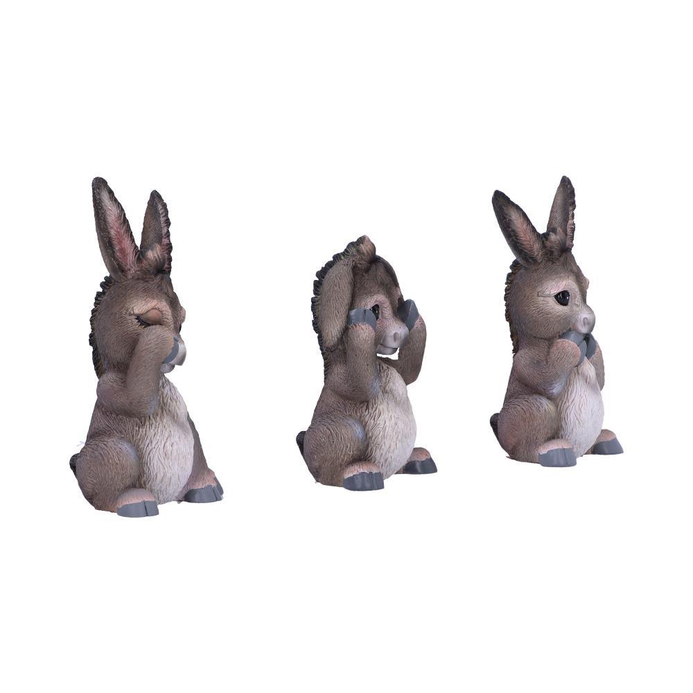Farm Animal Wisdom Figurines Three Wise Donkeys Ornament Easter Statue Gift