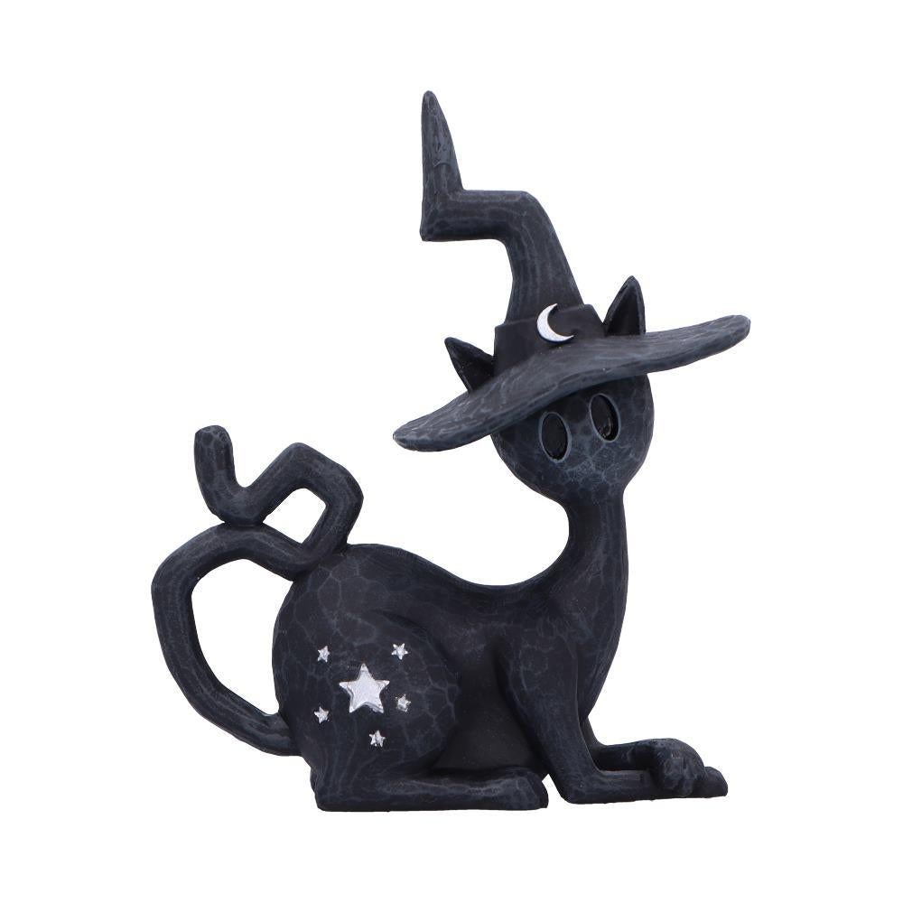Gothic Wiccan Witchcraft Black Cat Figurine Mystical Spell Familiar Statue Decor