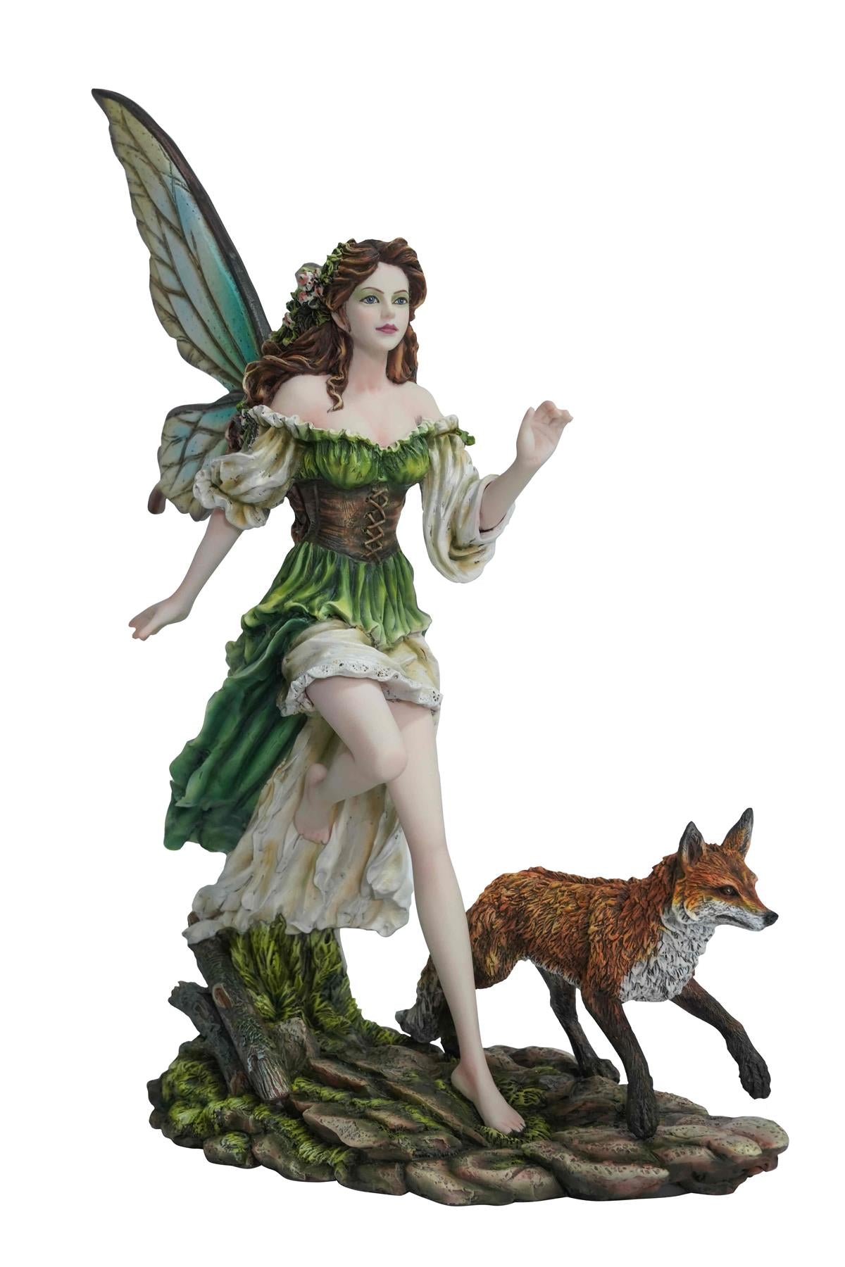 Fantasy Fairy Figurine with Fox Woodland Resin Statue Mythical Ornament 40.5cm