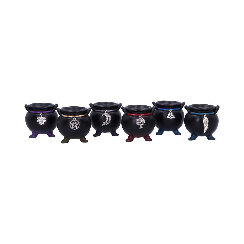 Positive Energy Cauldrons Set of 6 Mini Wiccan Altar Pagan Witchcraft Ornaments