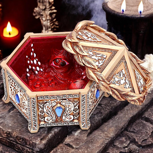 Fantasy Pandora's Box Trinket Storage Gothic Mystical Ornament Horror Sculpture
